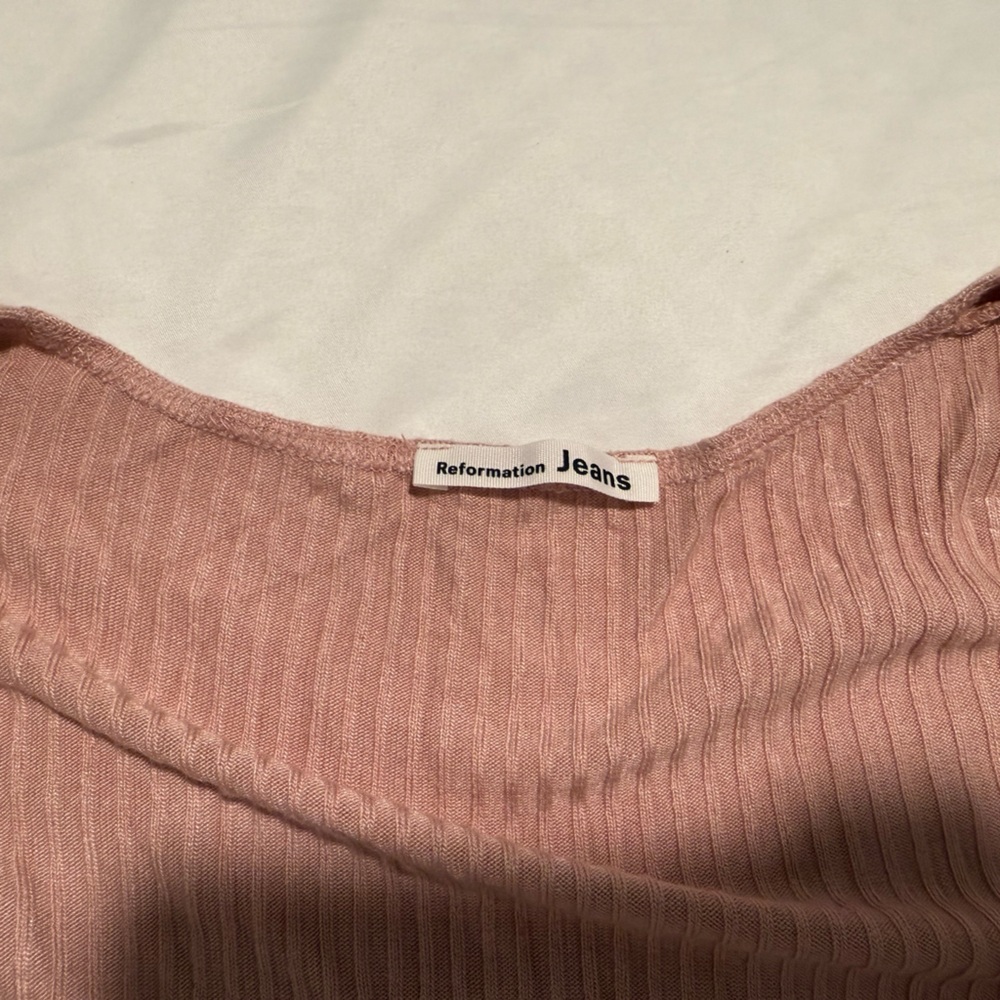 Reformation Pink Ribbed Top - Picture 3 of 5